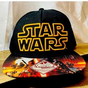 Star Wars Hat Cap Snap Back Black Yellow Force Awakens Baseball Adult Mens